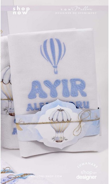 Trusou botez cu ursuleti albastri si baloane de aer cald Teddy Bear Bleu Hot Air Balloons 4